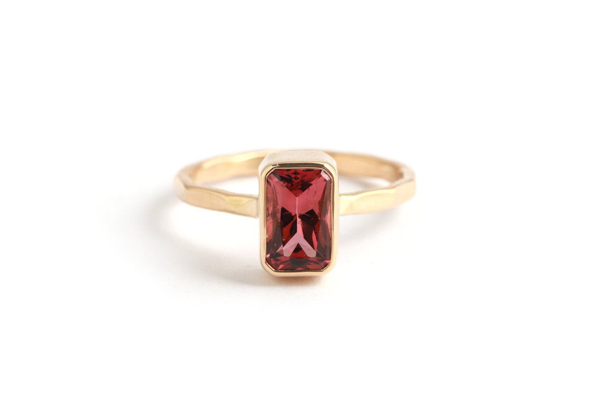 Emerald Cut Pink Tourmaline Ring Rings OFK4446_2c670067-a151-458e-9686-4f10c54795f4