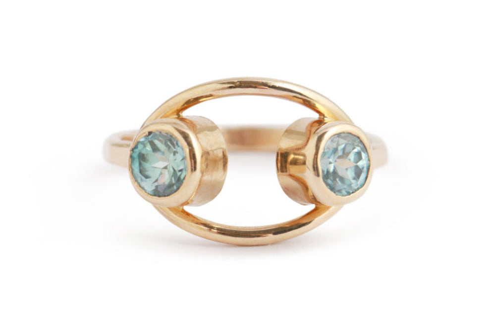 Blue Zircon Double Eye Ring BFCM Stock Ring OFK4450_97297ecc-a432-40c3-9e01-6c6074322e29