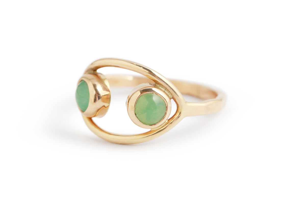 Chrysoprase Double Eye Ring BFCM Stock Ring OFK4451-2_3b7a73a4-ce6f-4904-85c5-fc273898029c