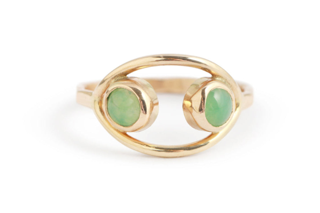 Chrysoprase Double Eye Ring BFCM Stock Ring OFK4451_f7c8d5be-14e6-4734-b5eb-44bdfa48457f