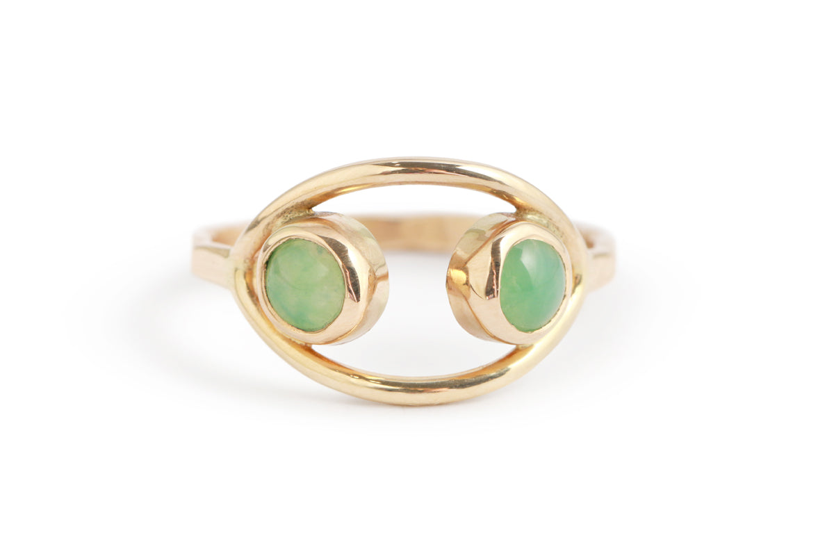 Chrysoprase Double Eye Ring BFCM Stock Ring OFK4451_f7c8d5be-14e6-4734-b5eb-44bdfa48457f