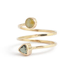 Cat's Eye Opal and Tourmaline Double Spiral Ring BFCM Stock Ring OFK4461-2_55f2119f-5417-4beb-b484-c4559150bc3e