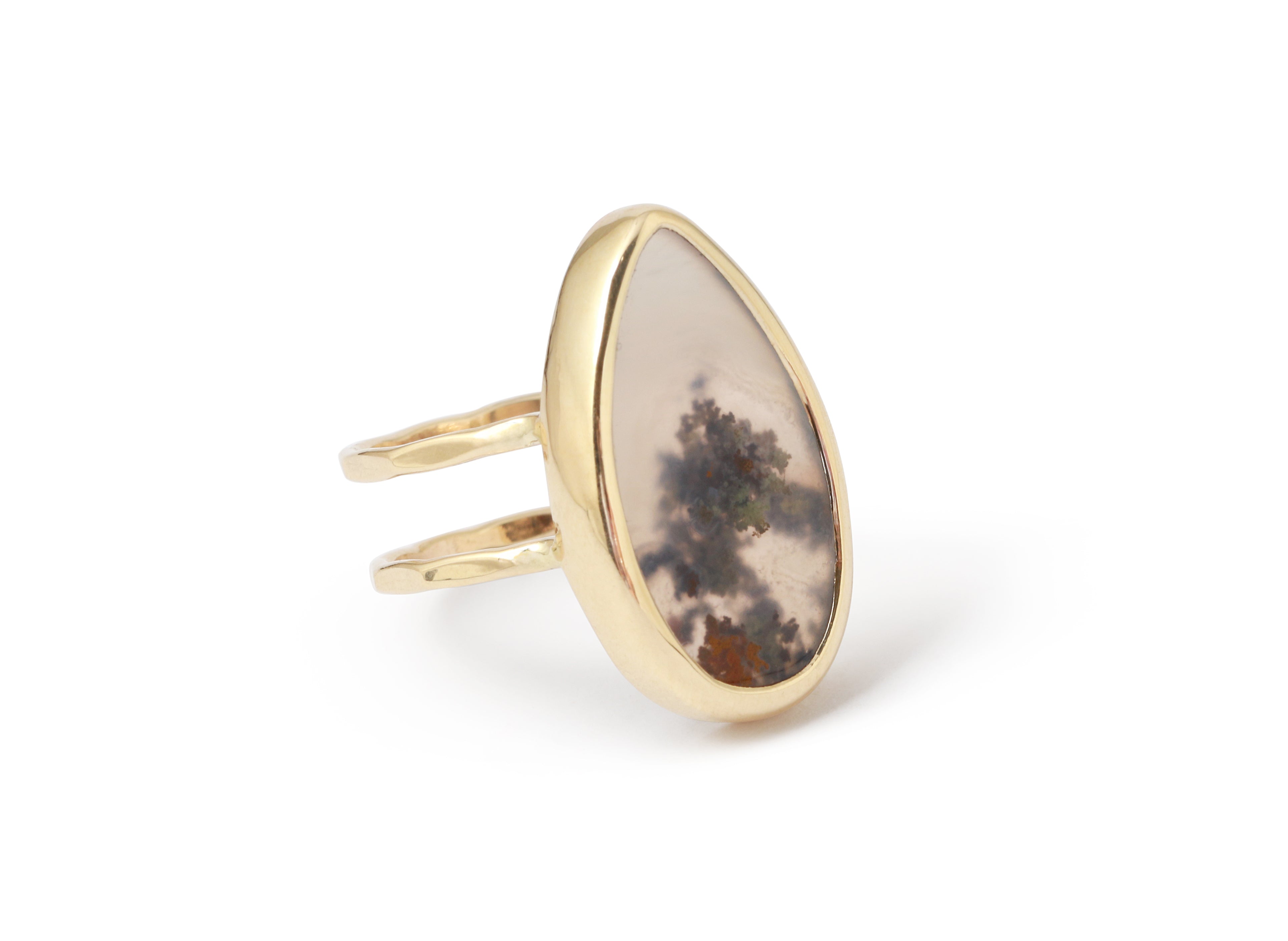 Double Band Landscape Agate Ring BFCM Stock Ring OFK4468-3