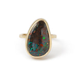 Stained Glass Boulder Opal Ring BFCM Stock Ring OFK4469-1