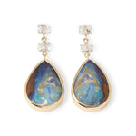 Aquamarine and Boulder Opal Triple Drop Earrings OFK4471-2