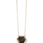 Ruby Slice Hexagon Pendant Necklace Necklaces OFK4472-2