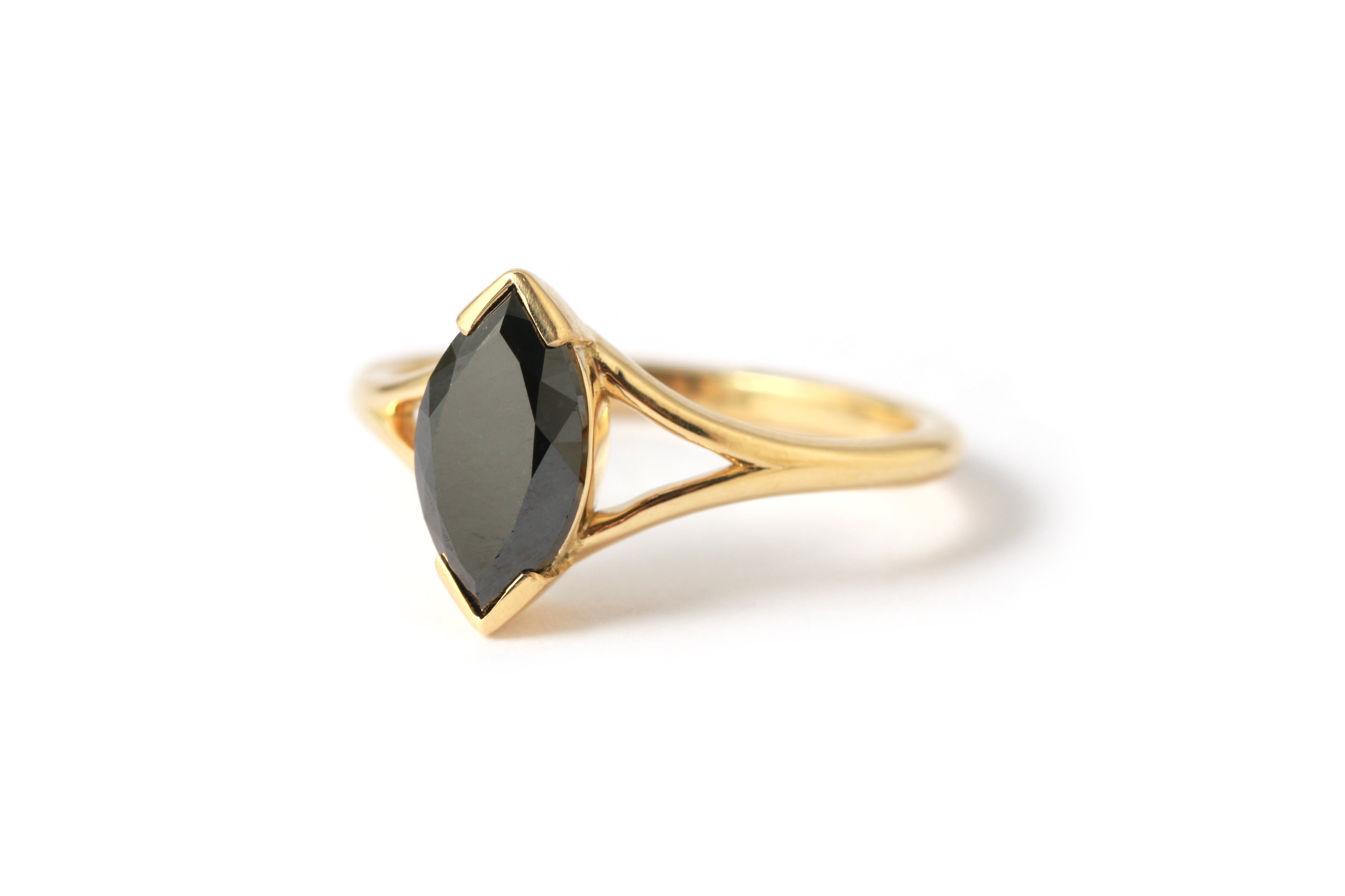 1.55 carat Black Marquise Diamond Ring Rings OFKR198-2