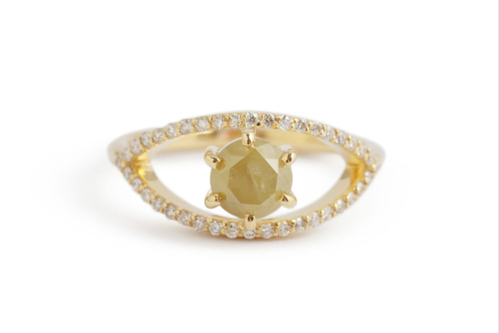 Cat's Eye Yellow Diamond Ring BFCM Stock Ring OFKR199_81ec0f1f-dd3b-4607-92ab-82d67470d527