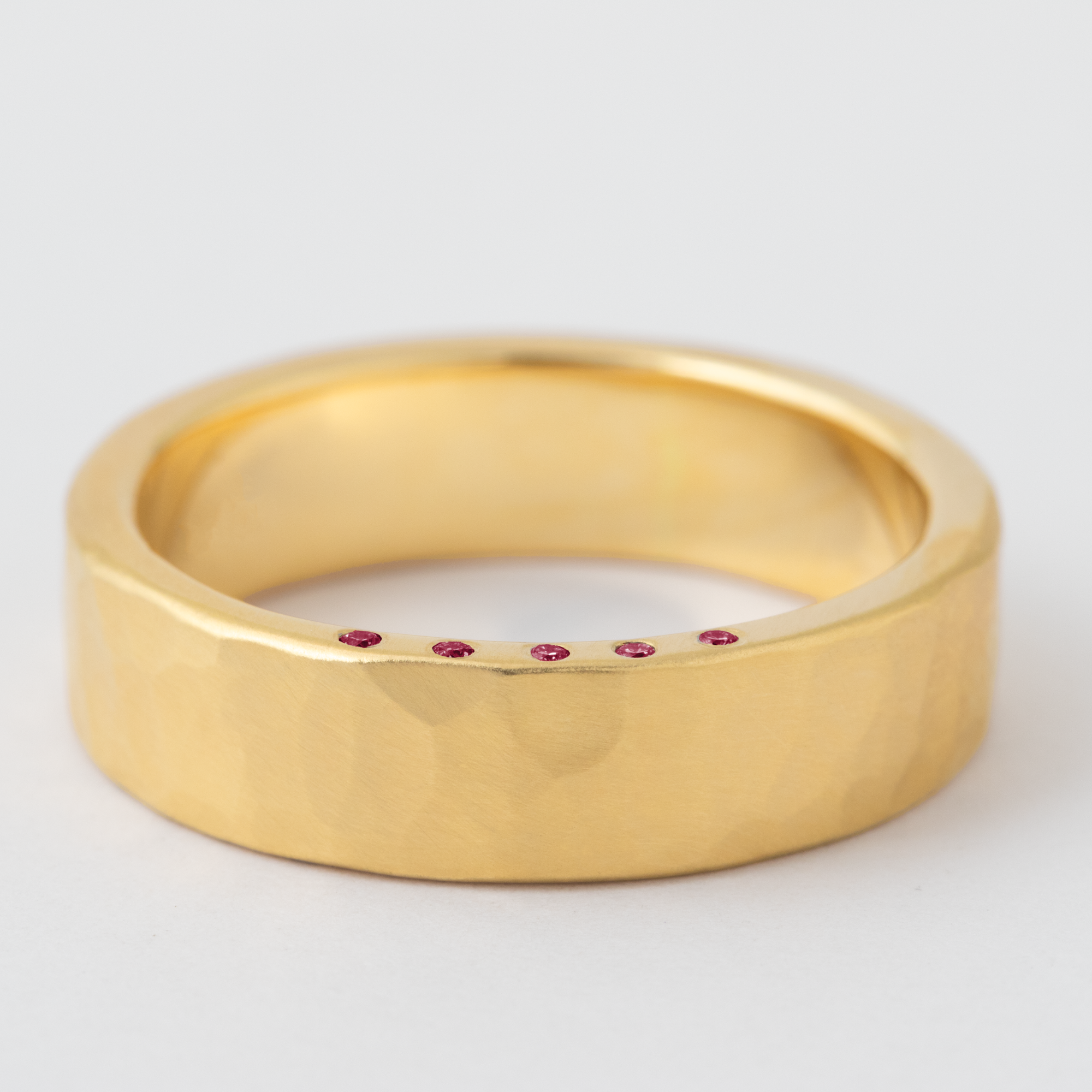 6mm Thick Ruby Edge Band - 18k Yellow Gold HIDDEN R1080G-18R