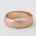 6mm Domed Hammered Solid Band - 14K Rose Gold HIDDEN R1082pg