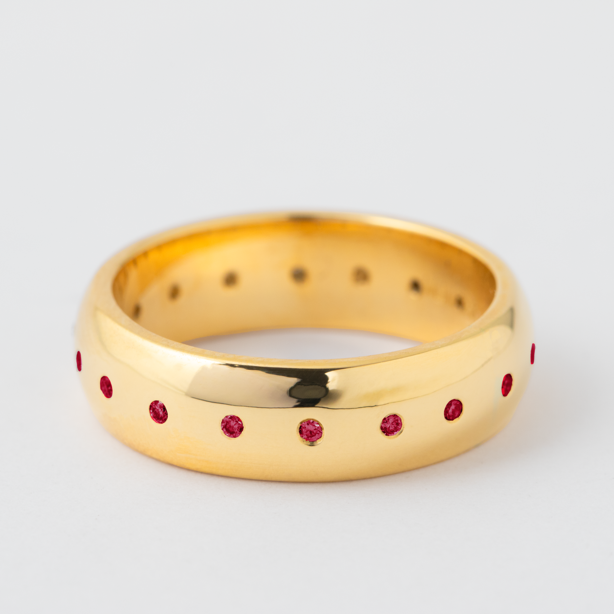 Ruby 6mm Domed Band - 18k Yellow Gold HIDDEN R1198G-18R