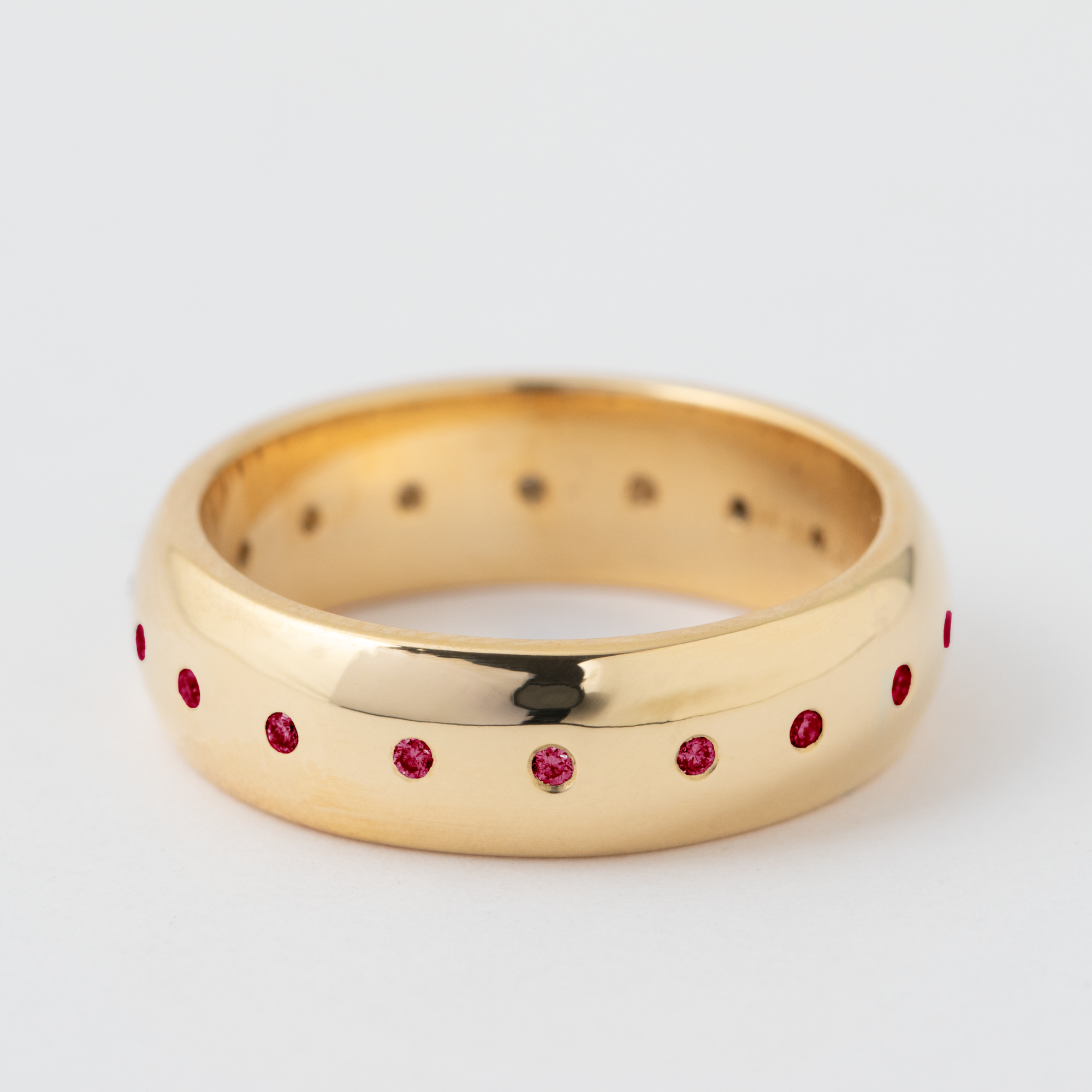 Ruby 6mm Domed Band - 14k Yellow Gold HIDDEN R1198GR