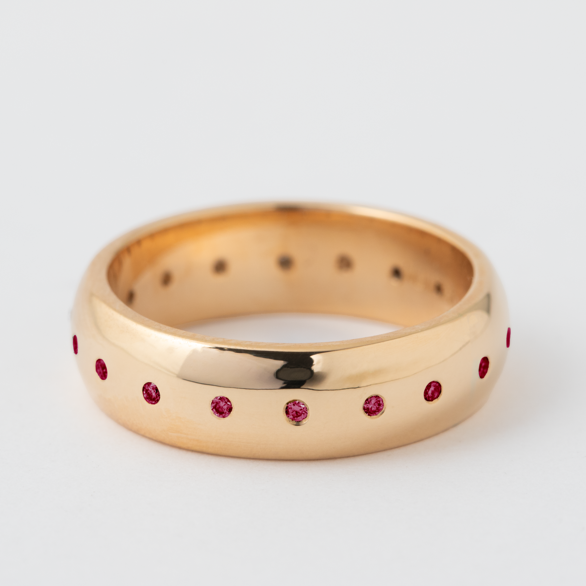 Ruby 6mm Domed Band - 18k Rose Gold HIDDEN R1198PG-18R