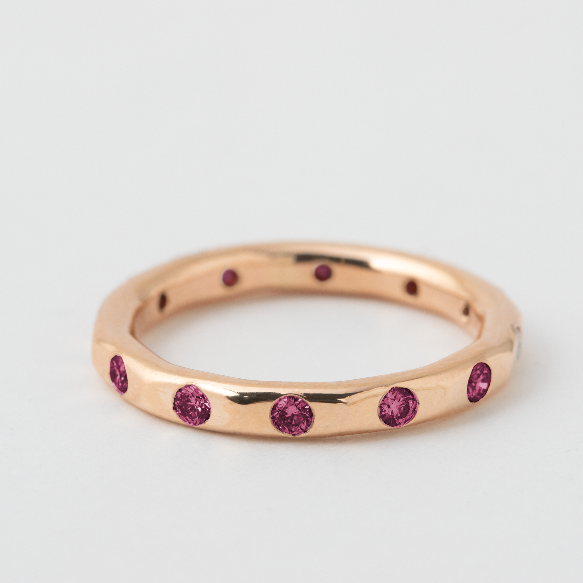 Flush Set 2mm Ruby Band - 18 Karat Rose Gold HIDDEN R1233PG-18