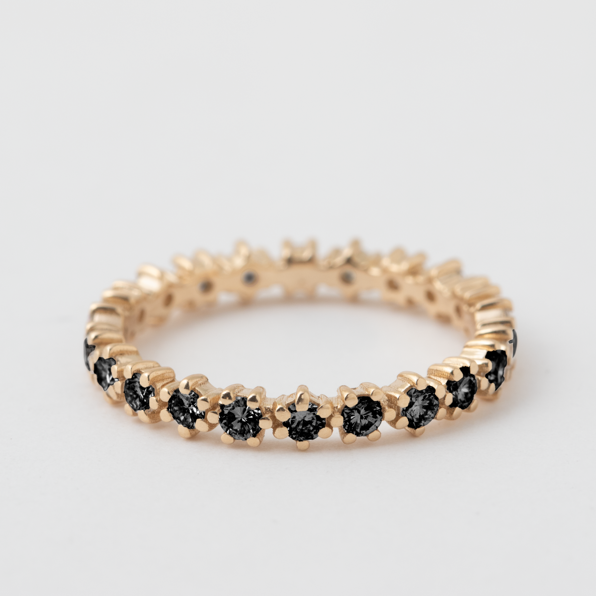 Prong Set Black Diamond Eternity Band - 18k Yellow Gold HIDDEN R1255G-18_6c7ffb6a-22ae-46de-80af-2db994b89bcd