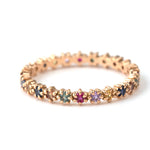 Prong Set Funfetti Sapphire and Ruby Mix Band - 18k Rose Gold HIDDEN R1269PG-18