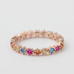 Prong Set Funfetti Sapphire and Ruby Mix Band - 18k Rose Gold HIDDEN R1269PG-18