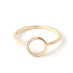 White Pave Diamond Circle Ring BFCM Stock Ring R1291