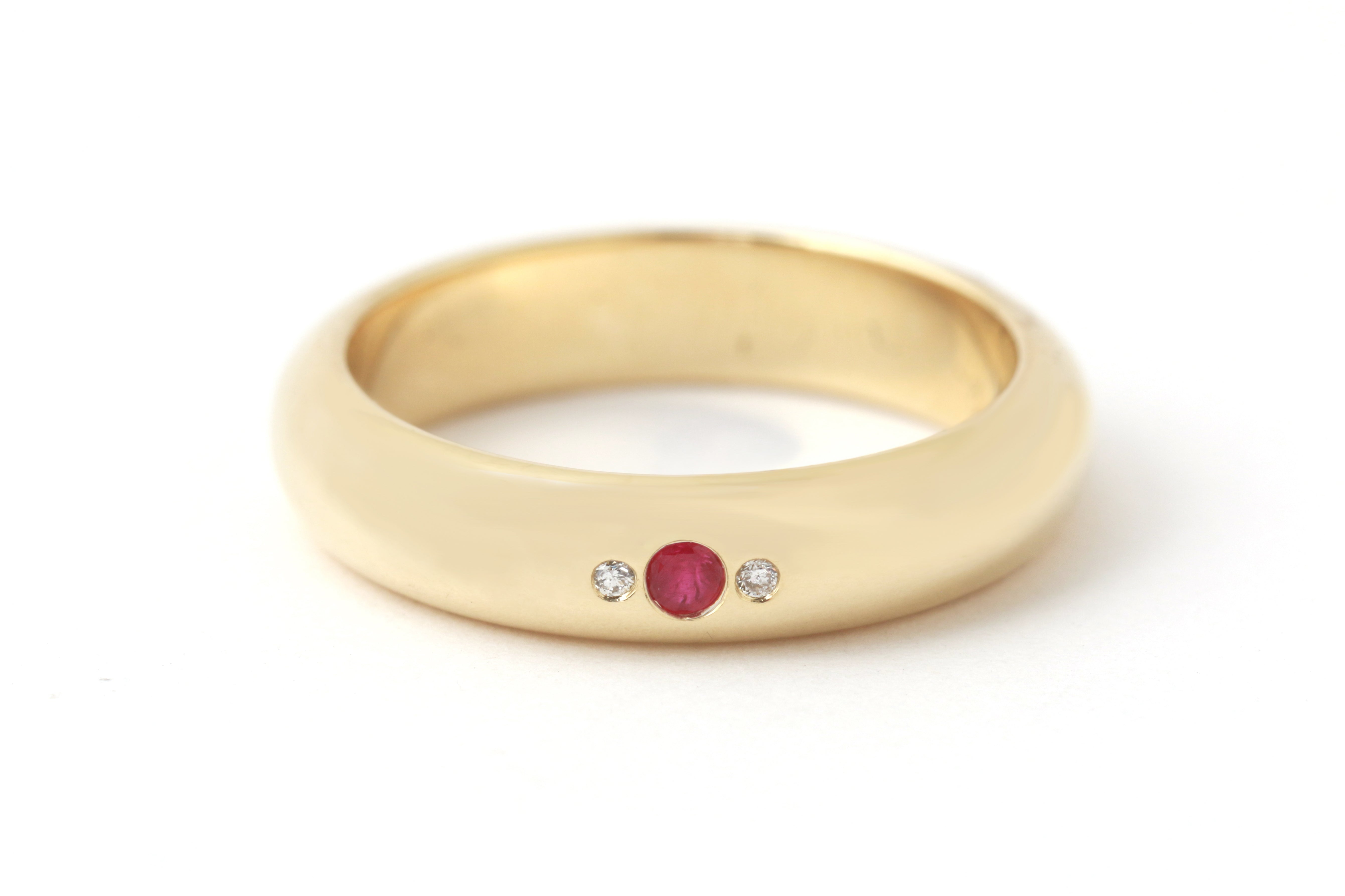 Flush Set Ruby Trifecta Ring Rings R1308R