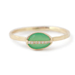 Large Micropave Bezel Wrapped Chrysoprase Ring BFCM Stock Ring R1315CH_1c132d19-62f7-4027-b49d-5ec01c5947c7