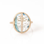 Diamond Wrapped London Blue Topaz Cocktail Ring BFCM Stock Ring R1319GTOP-6.5copy