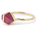 Large Herkimer cut Ruby Bezel Ring Rings R1322R-2