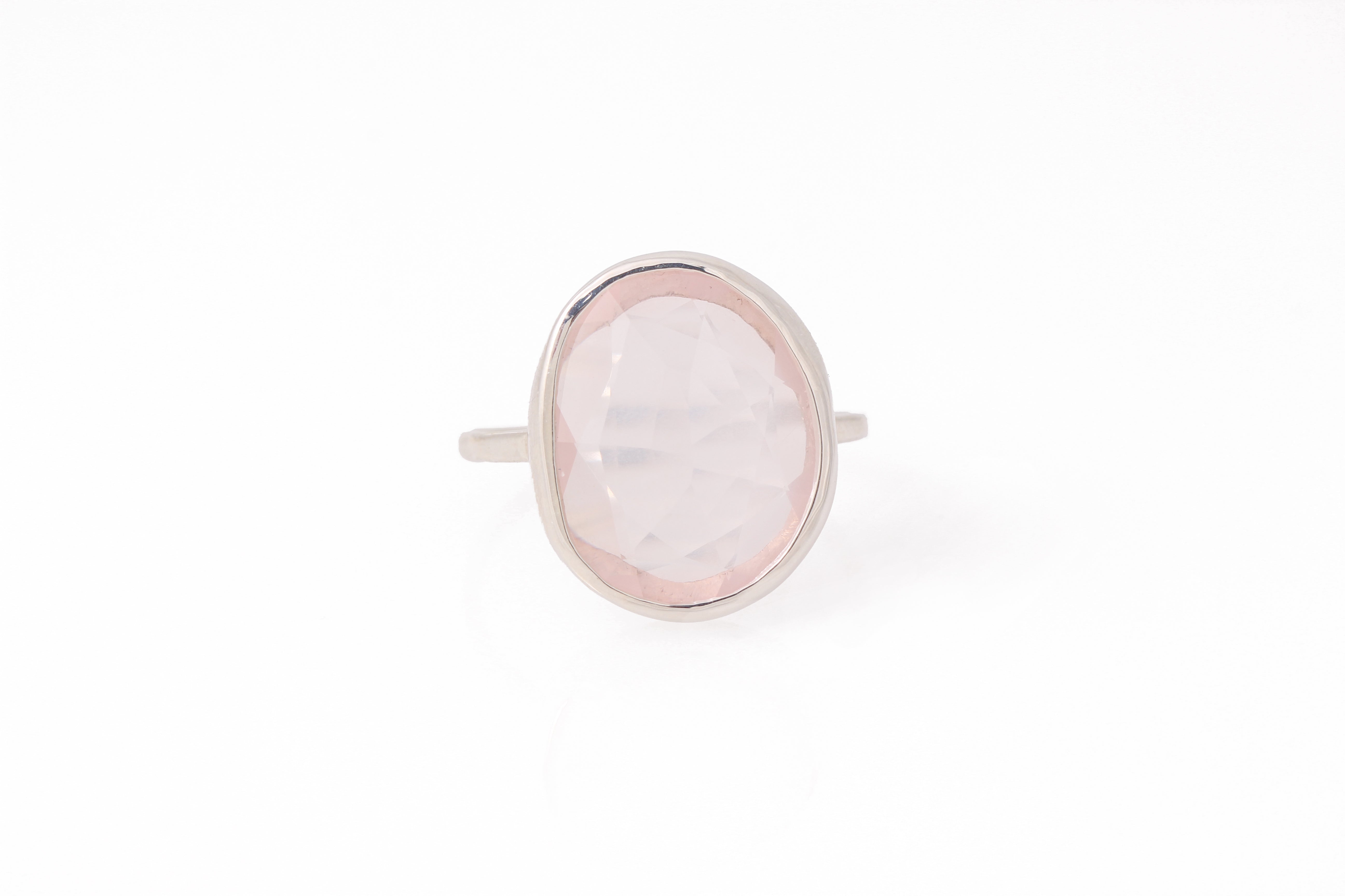 Extra large freeform Rose Quartz cocktail ring BFCM Stock Ring R1324RQ-6