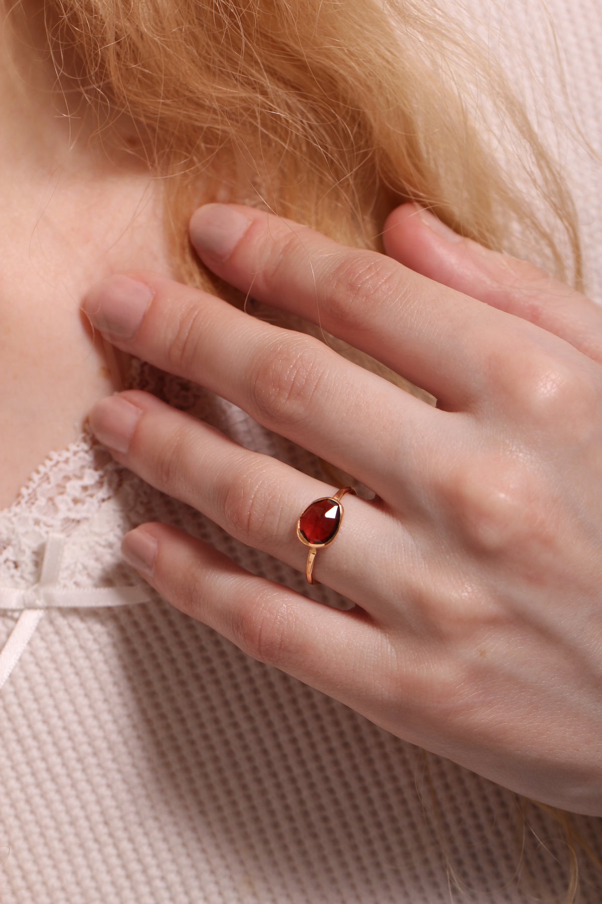 Freeform East-West Rhodolite Garnet Ring BFCM Stock Ring R1325GGAR-OMcopy