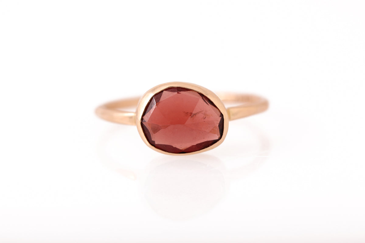 Freeform East-West Rhodolite Garnet Ring BFCM Stock Ring R1325GGARcopy