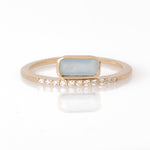 Aquamaring Micropave Diamond Cityscape Stacking Ring 6 Stock Ring R1332GAQcopy