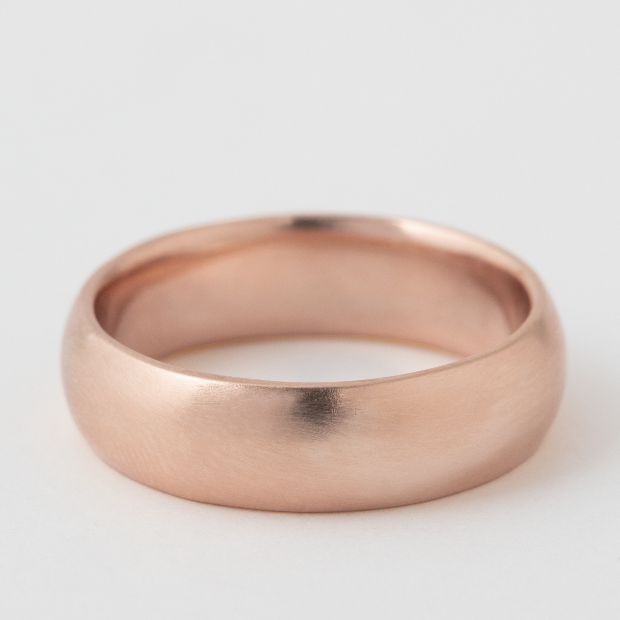 6mm Domed Smooth Band - 14K Rose Gold HIDDEN Rose_Top_R1083_RD_14K