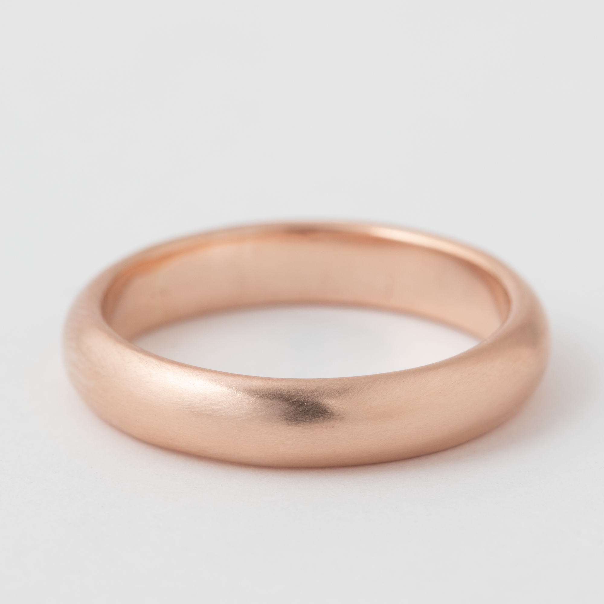 4mm Domed Smooth Band - 14k Rose Gold HIDDEN Rose_Top_R1216_RD_14K