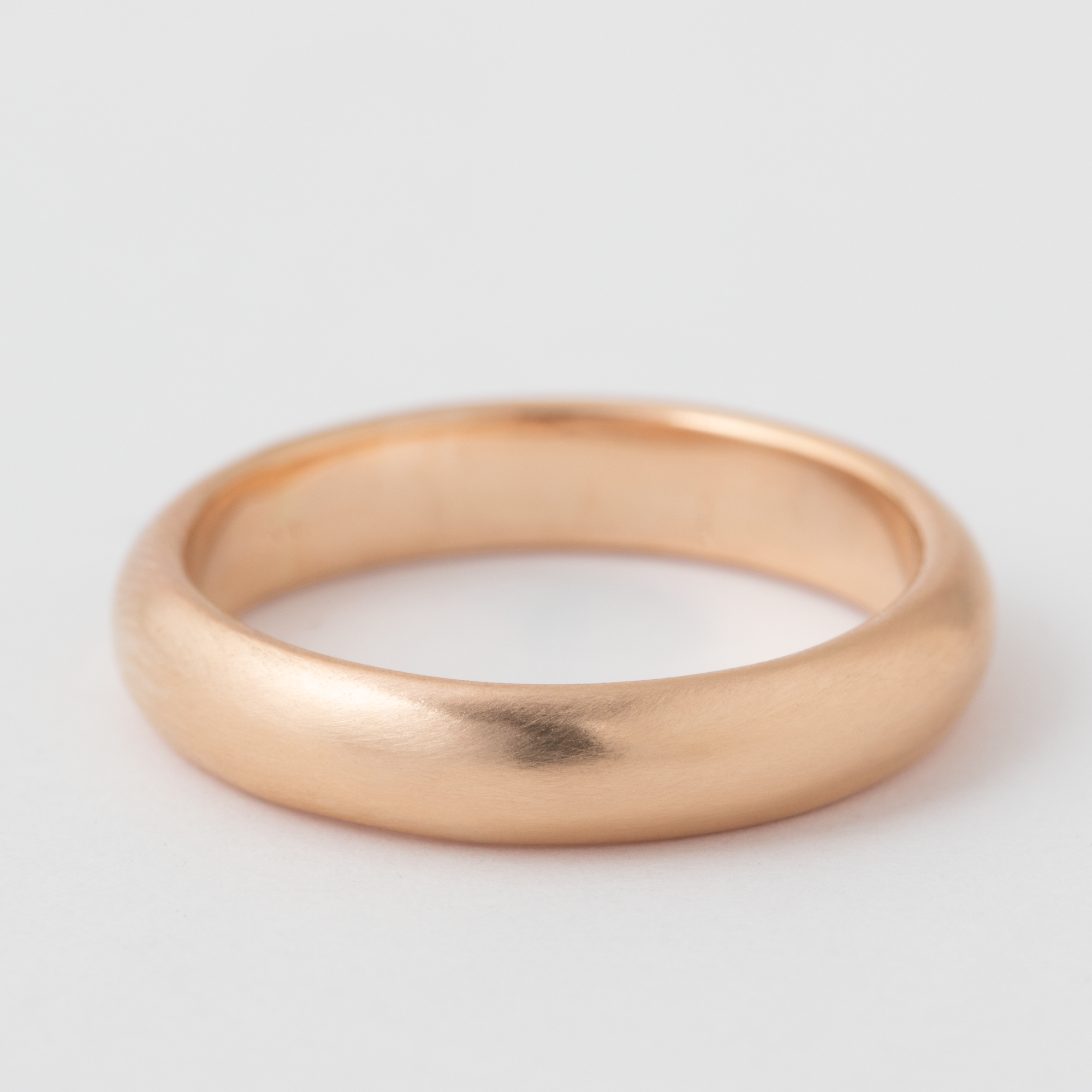 4mm Domed Smooth Band - 18k Rose Gold HIDDEN Rose_Top_R1216_RD_18K