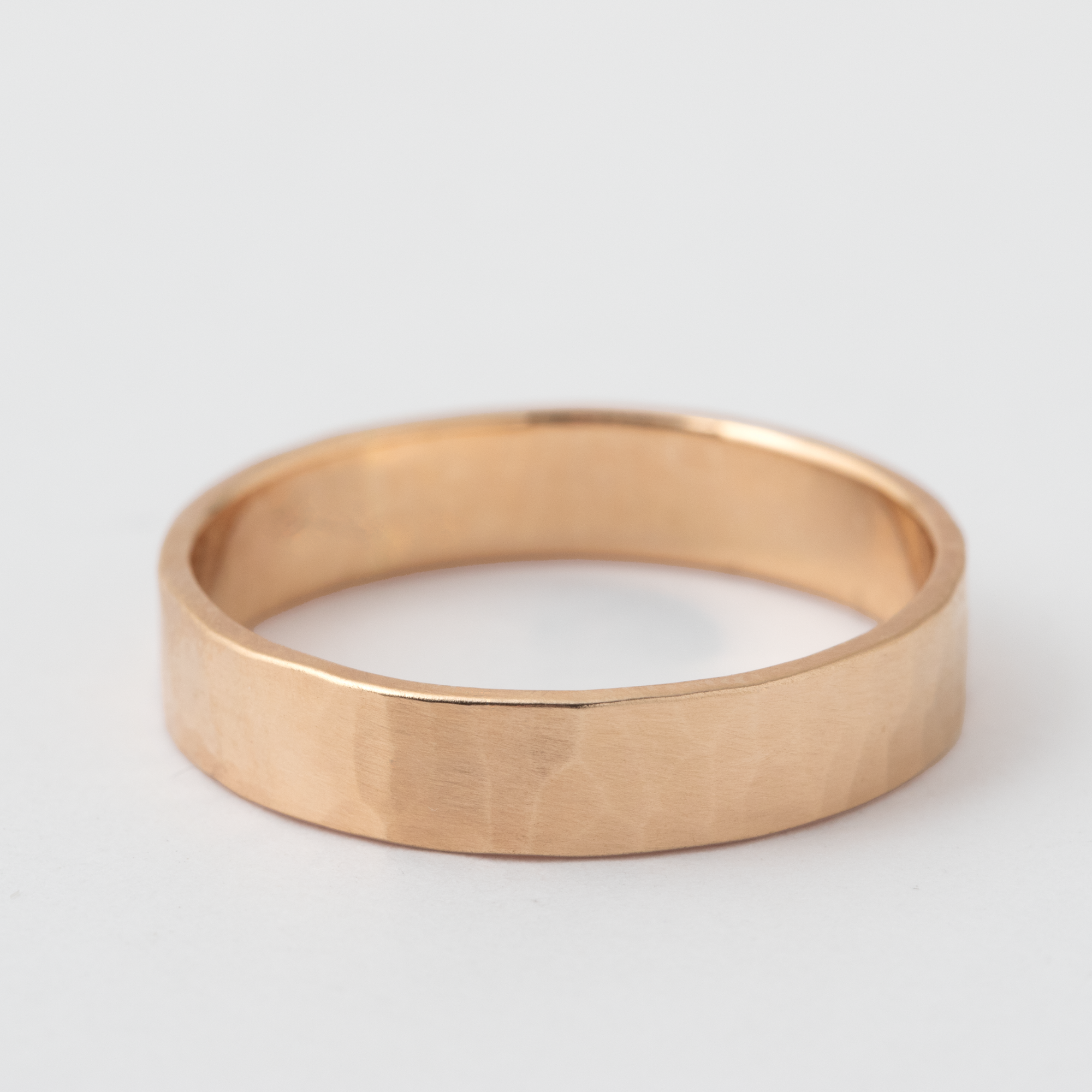 4mm Thin Hammered Solid Band - 18k Rose Gold HIDDEN Rose_Top_R834PG_RD_18K