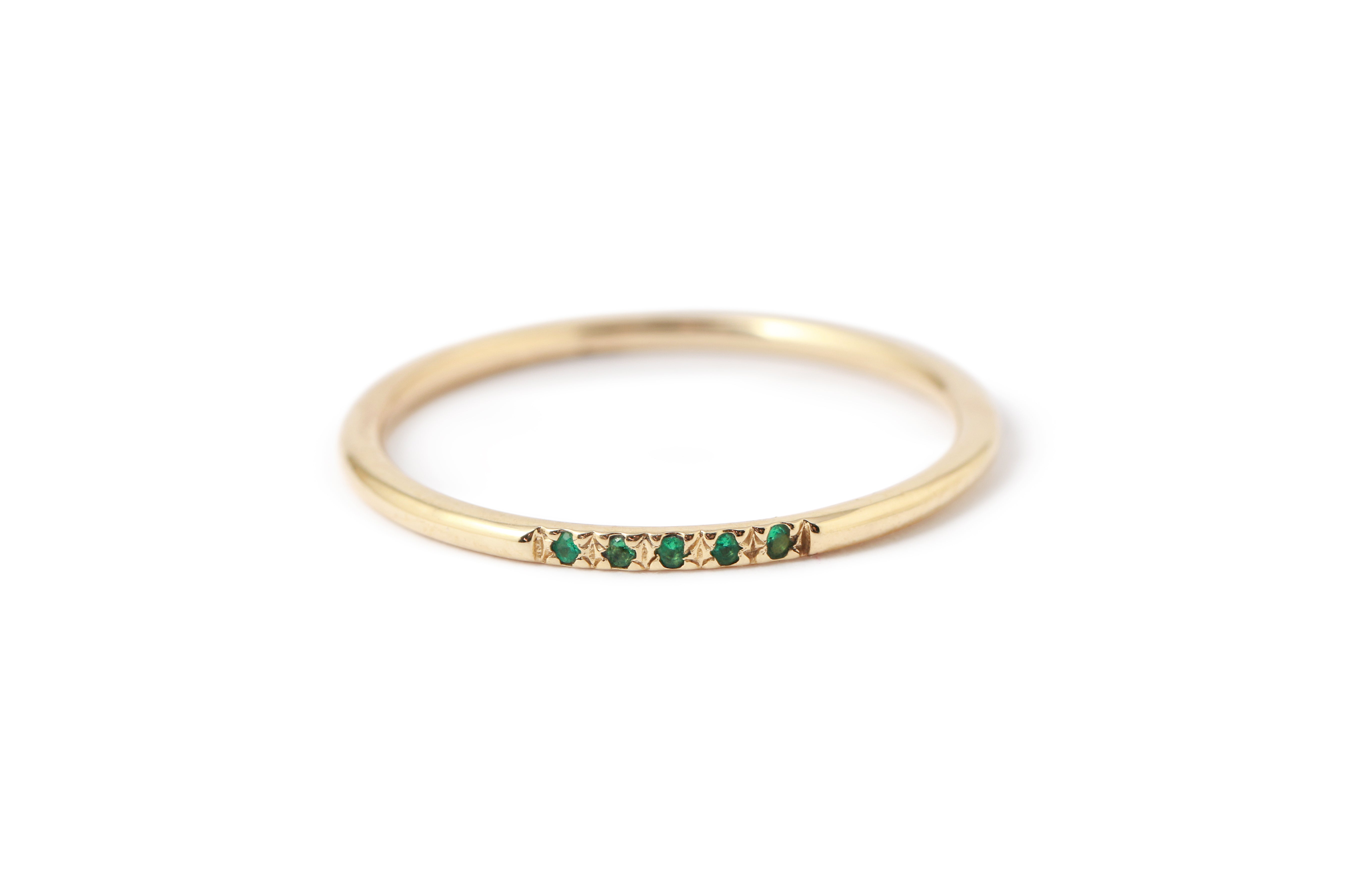 Petite 5 Emerald Band Stock Ring SJ_1E-24