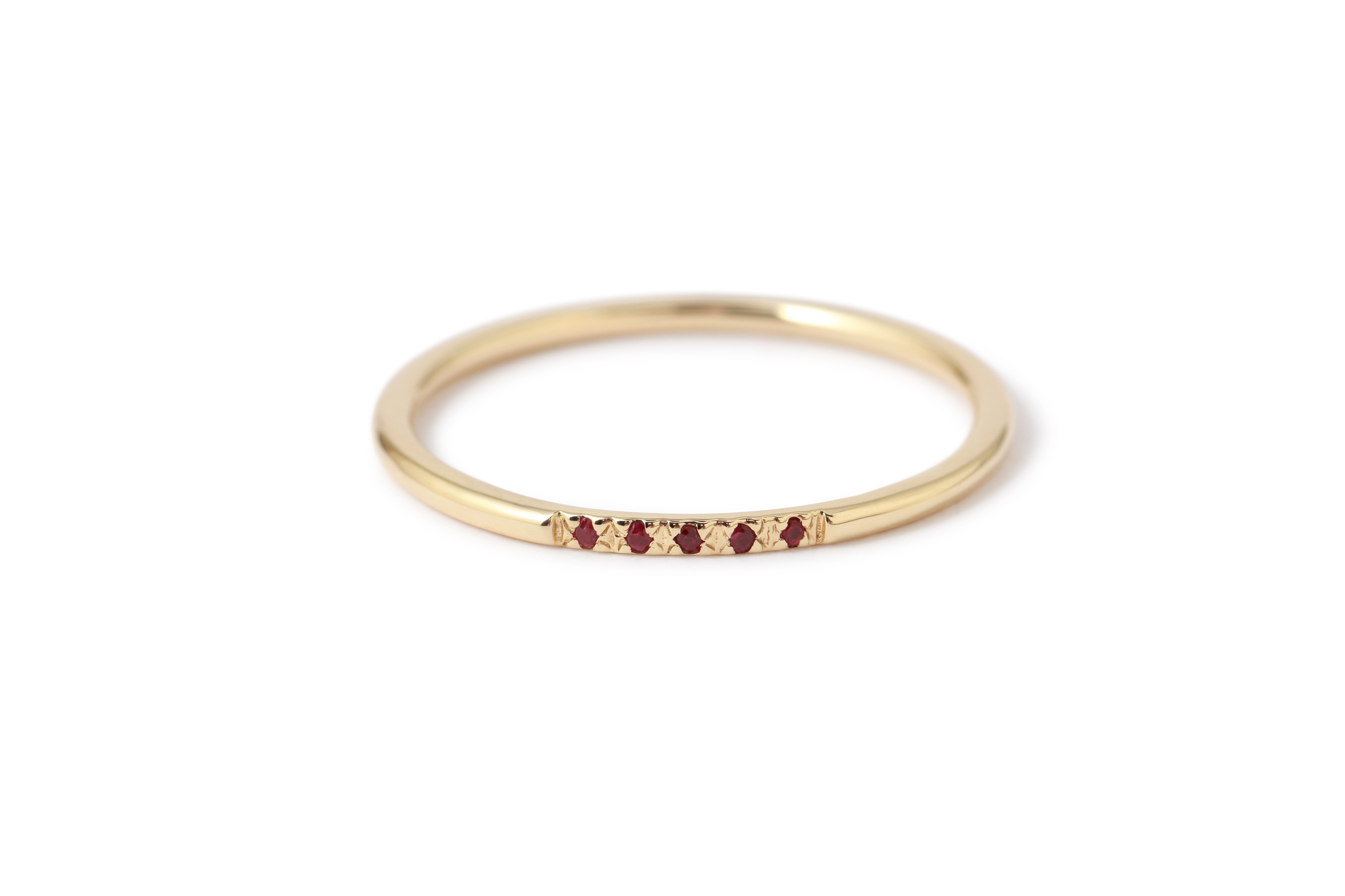 Petite 5 Ruby Band Stock Ring SJ_1R-15