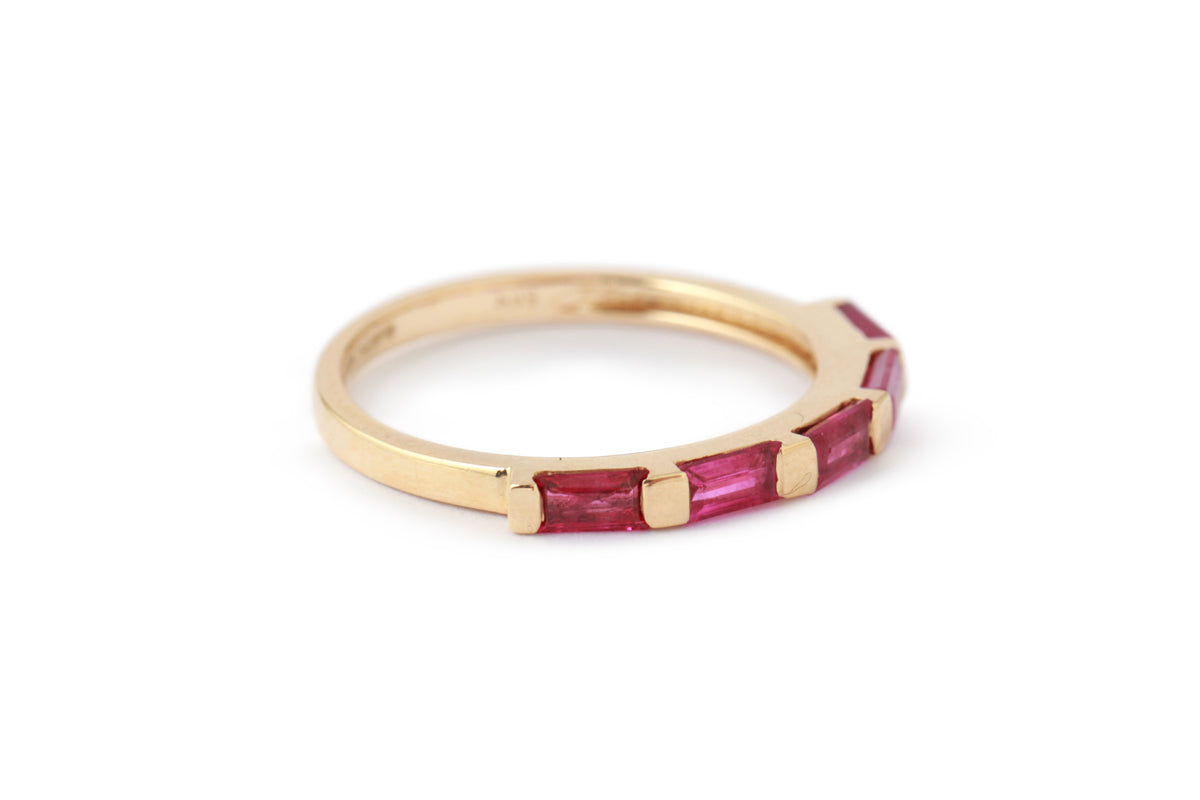 Ruby Baguette Pillar Ring Stock Ring SJ_6R-2