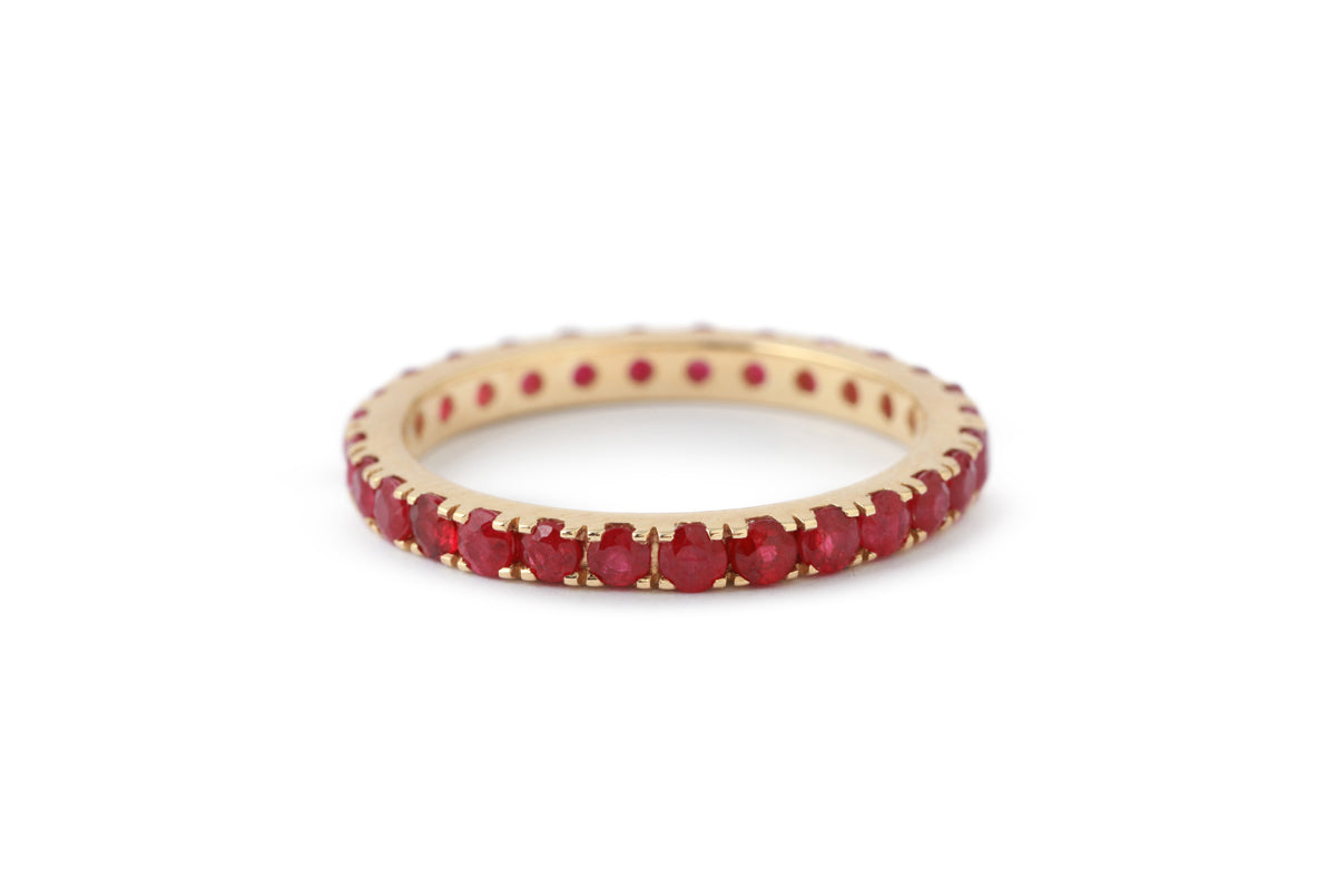 Round Ruby Eternity Band Stock Ring SJ_7R