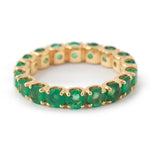 Round Emerald Eternity Band 7 Stock Ring SJ_9E