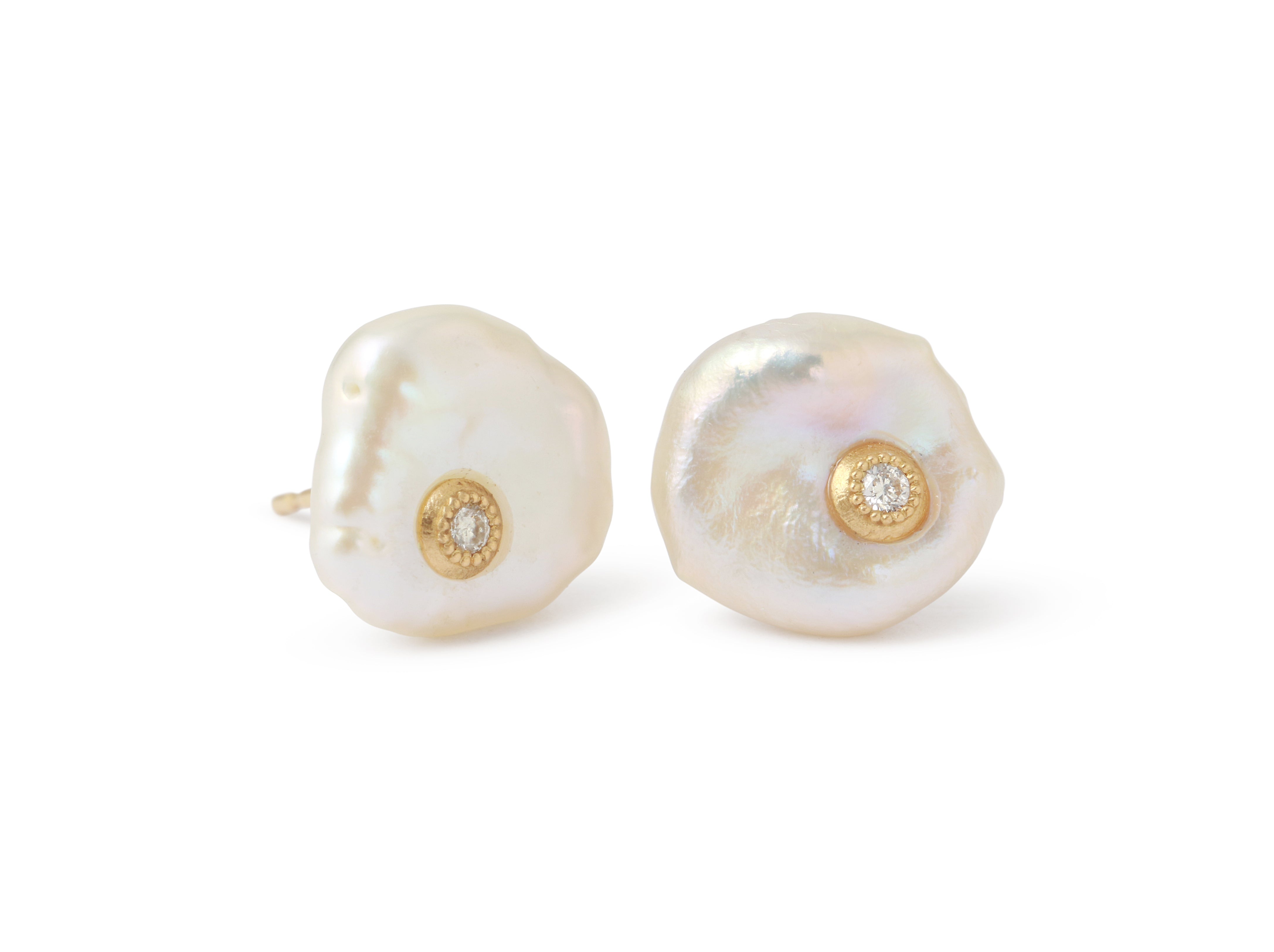 Petal Pearl Diamond Stud by Shinkai EARRING SK_PE01-SD