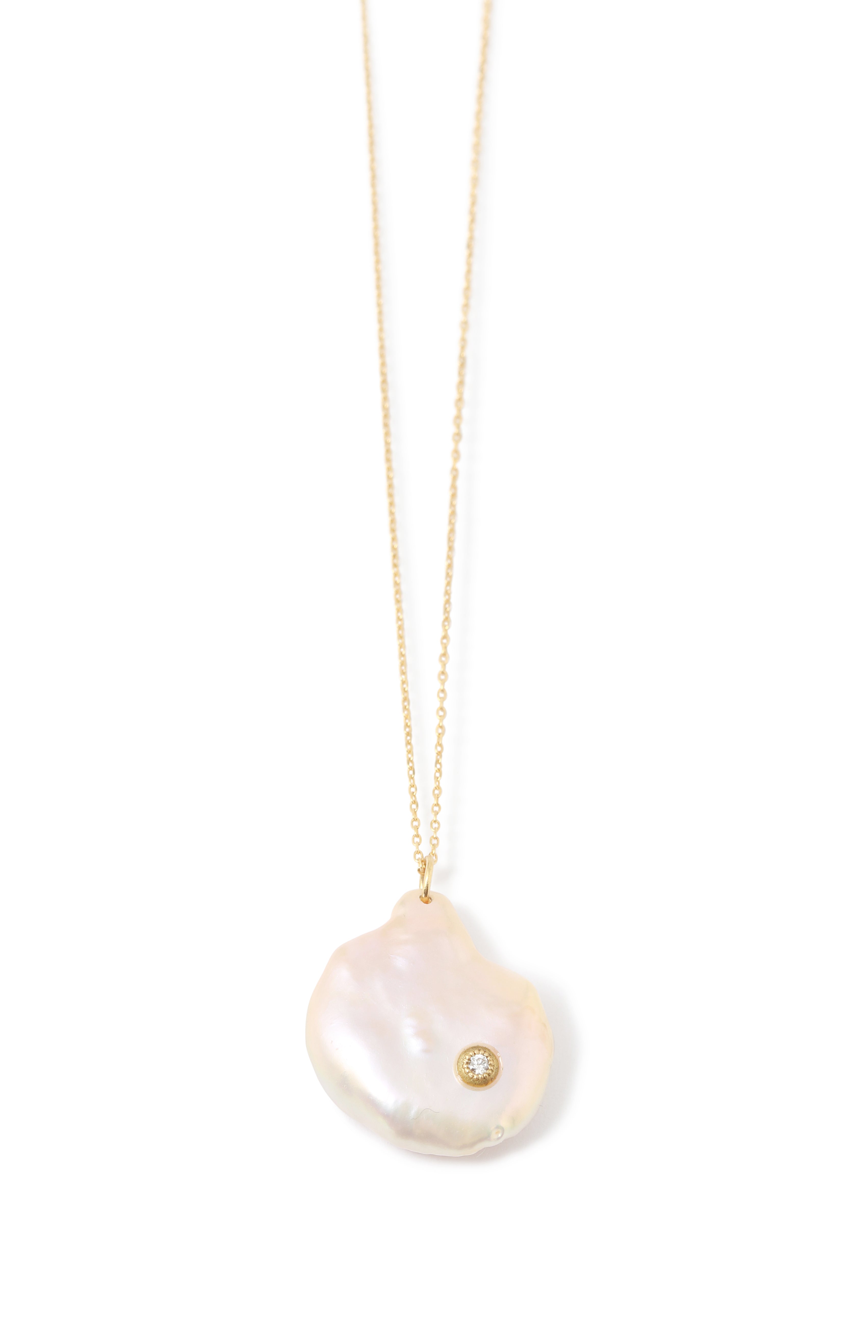 Medium Petal Pearl Dia Necklace by Shinkai SK_PE06-MD