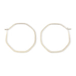 1 Inch Octagon Hoops Silver Earrings SOCTHS-3