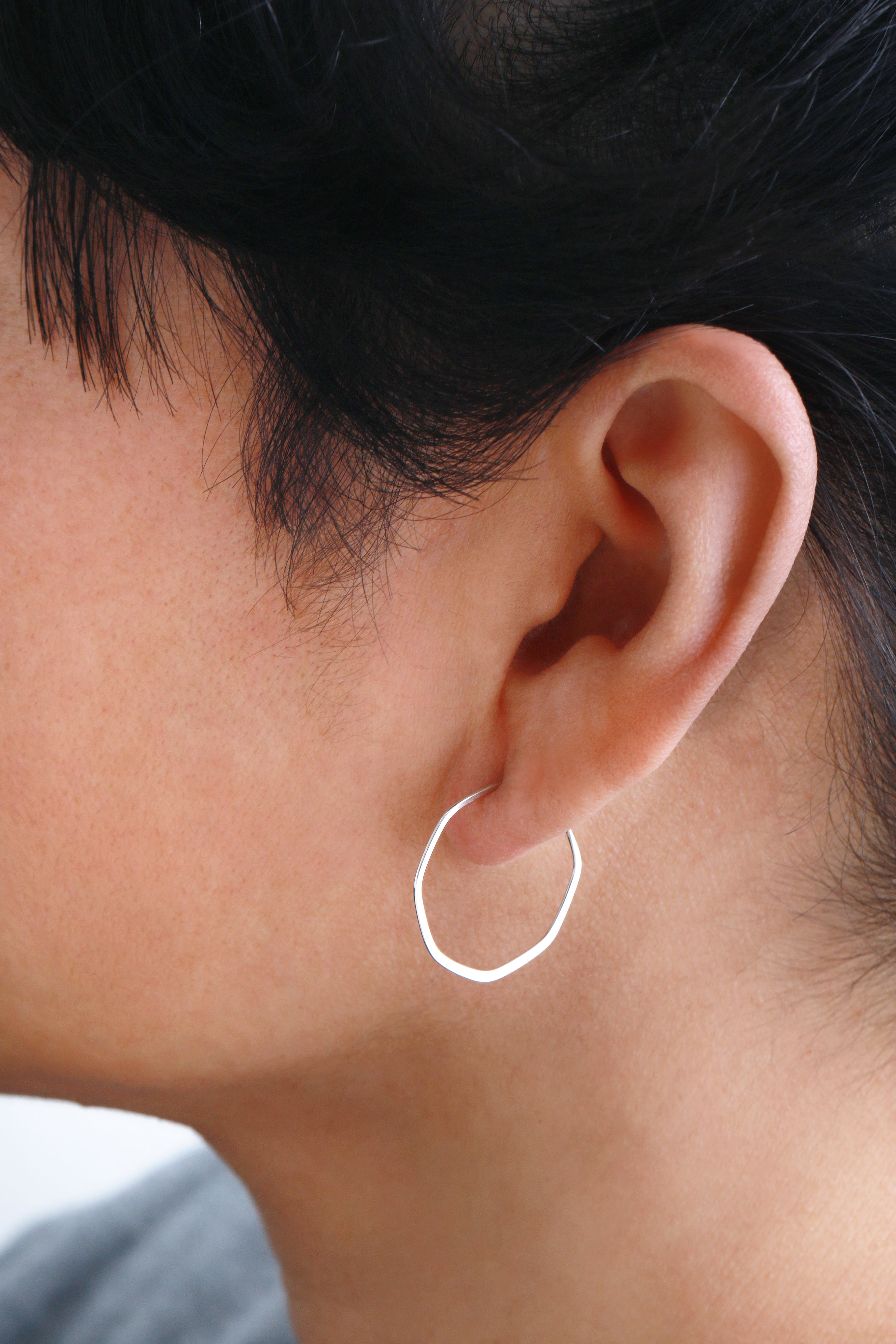 1 Inch Octagon Hoops Earrings SOCTHS