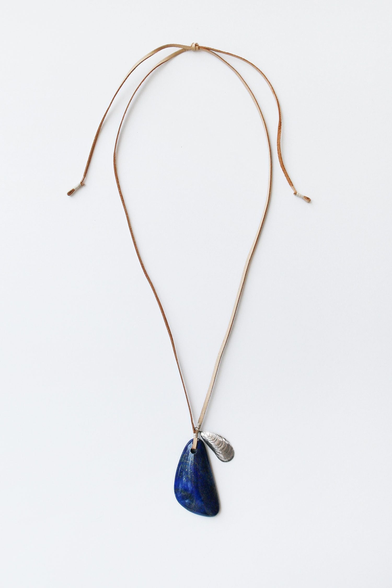 Lapis & Silver Shell Necklace by See Real Flowers NECKLACE SRFLSHLN-LAPIS-2