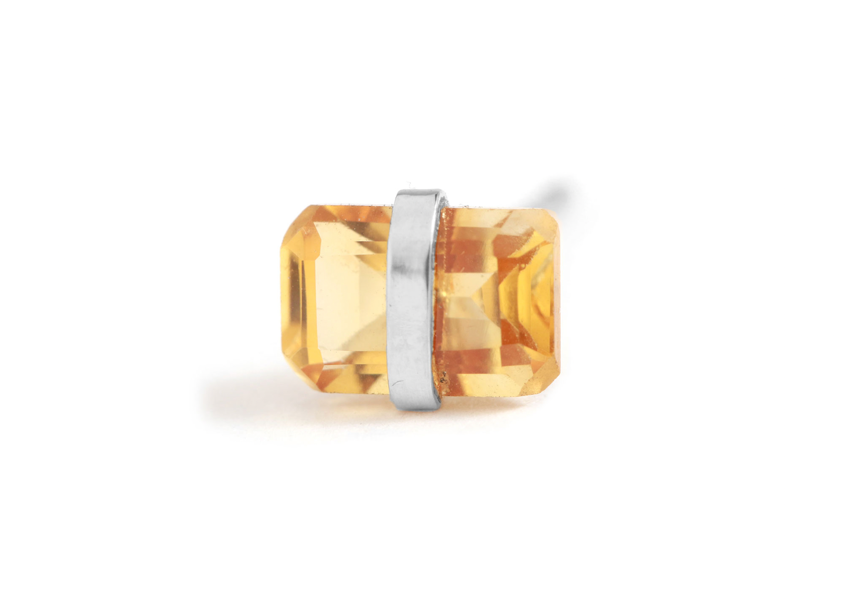 Sterling silver bezel wrapped emerald cut fancy citrine stud- 1/2 pair EARRINGS ScreenShot2025-10-22at11.33.46PM