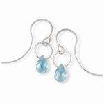 Small aquamarine drop earring Sterling silver Silver_Aquamarine_Teardrop_Earrings