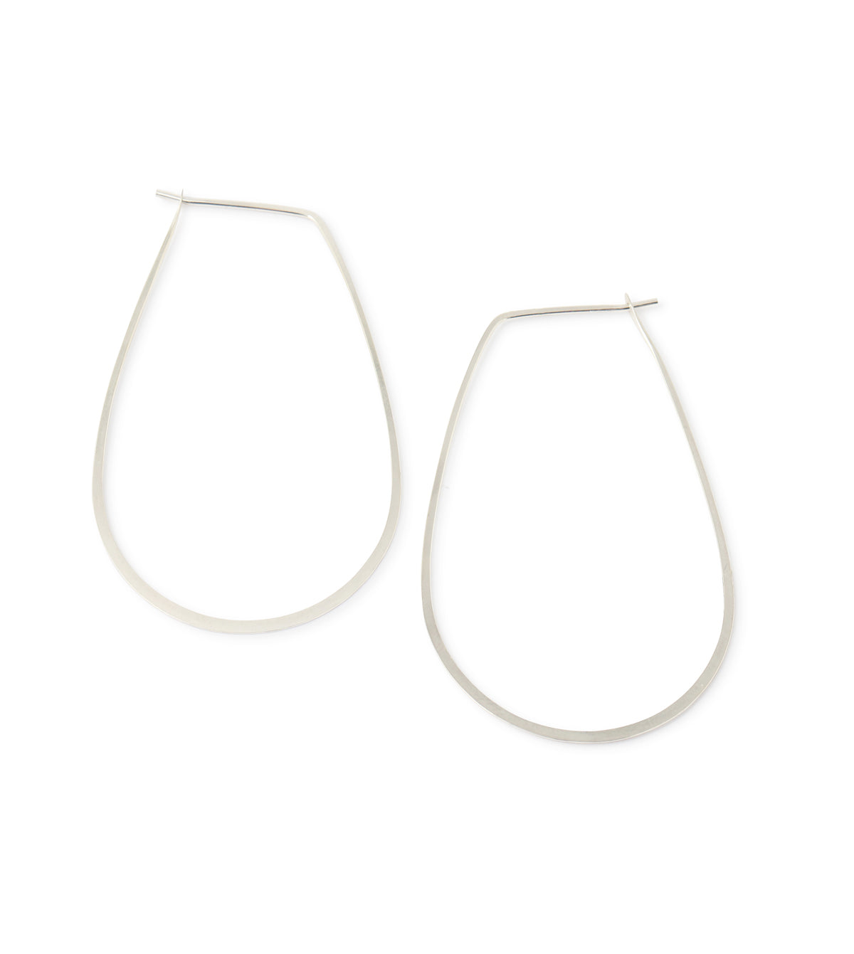 1.5 Inch Teardrop Hoops silver Earrings TDHS-2