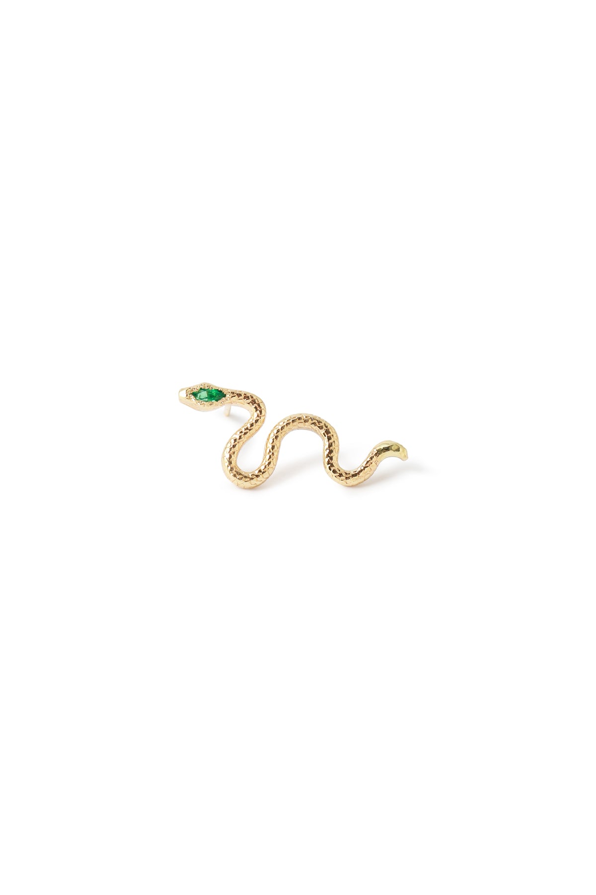 Emerald Serpent Stud (Half Pair) by Talon Earrings T_EMSNKSTUD