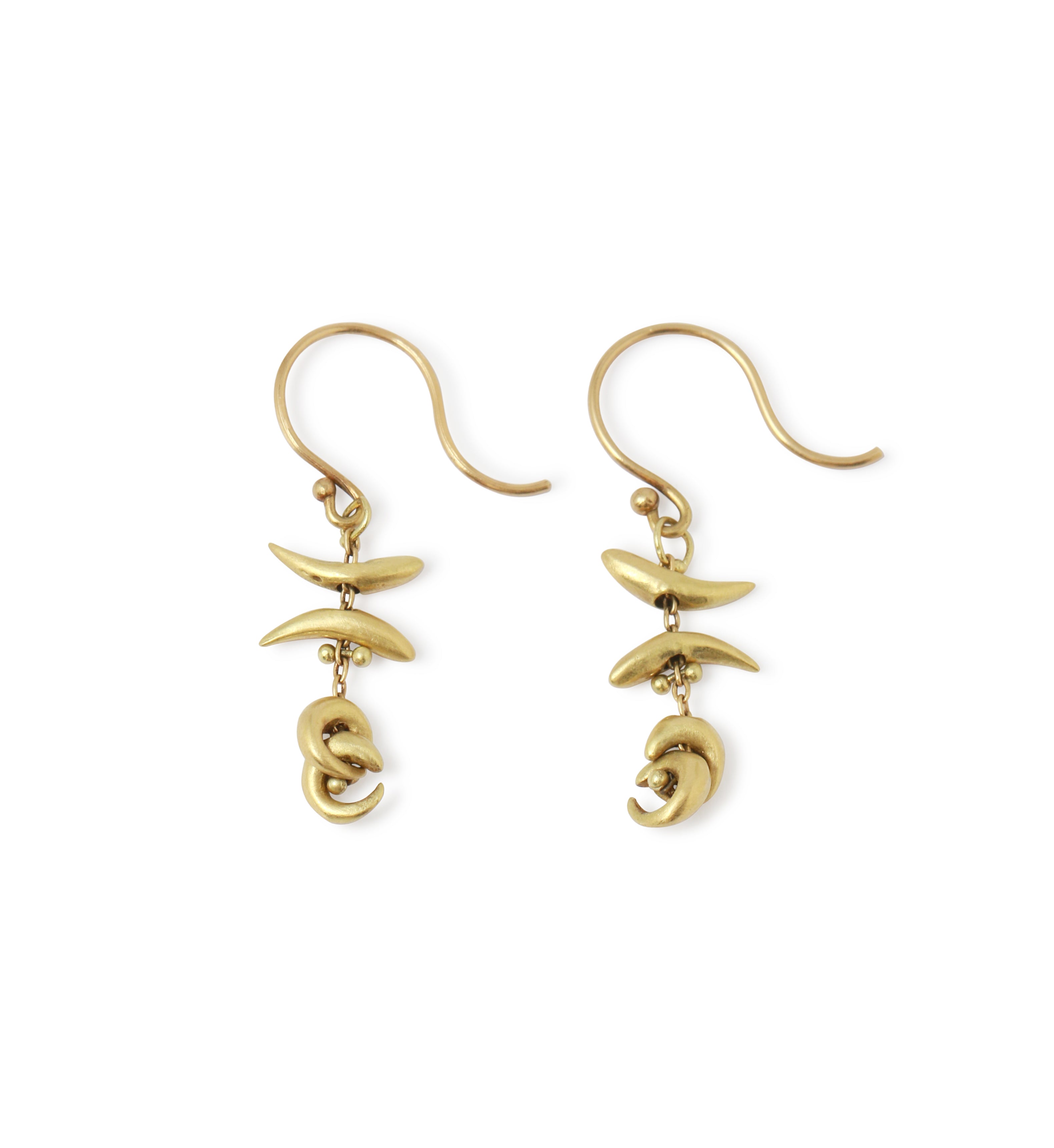 18k gold Interlocking Horns Earring by TenThousandThings EARRINGS T_ER279GG