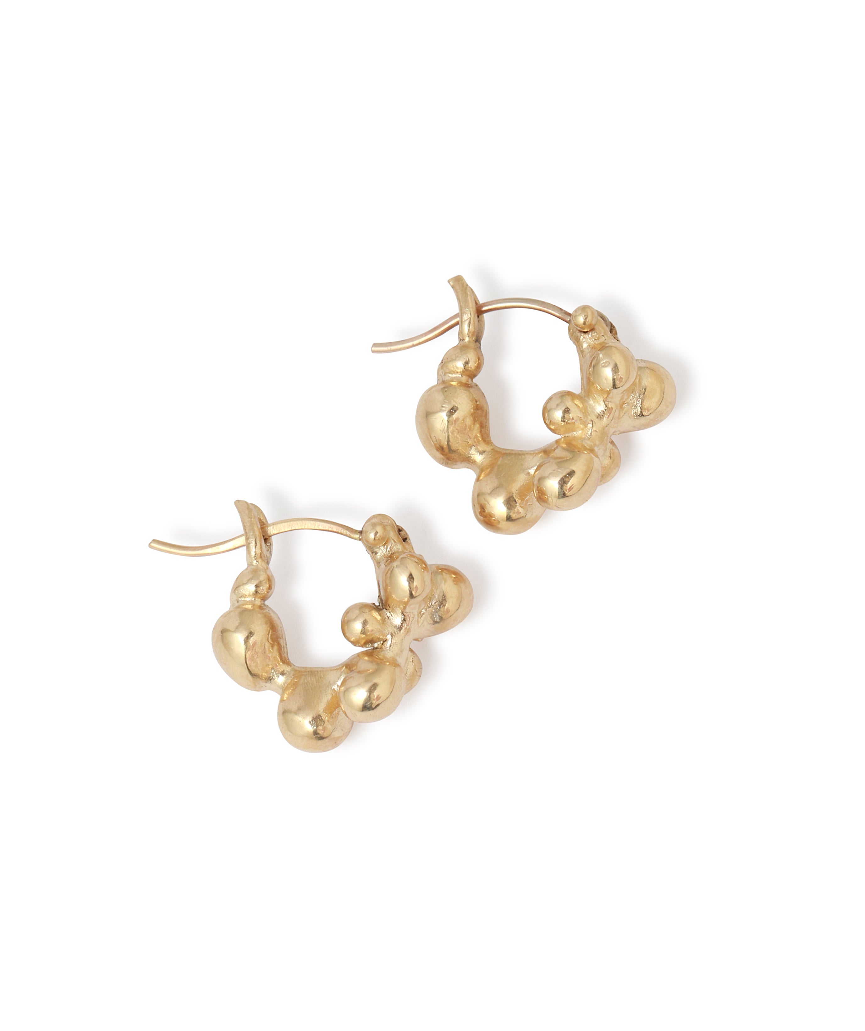 Gold Molten Cluster Hoops by TenThousandThings Earrings T_ER628GG10K